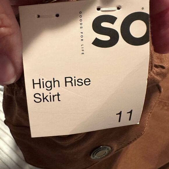 SO High Rise Brown Cargo Skirt Size 11 NWT - Picture 8 of 9